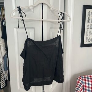 NWT H&M Linen Black Top
